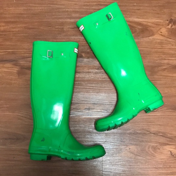 Hunter Shoes - Green tall hunter boots